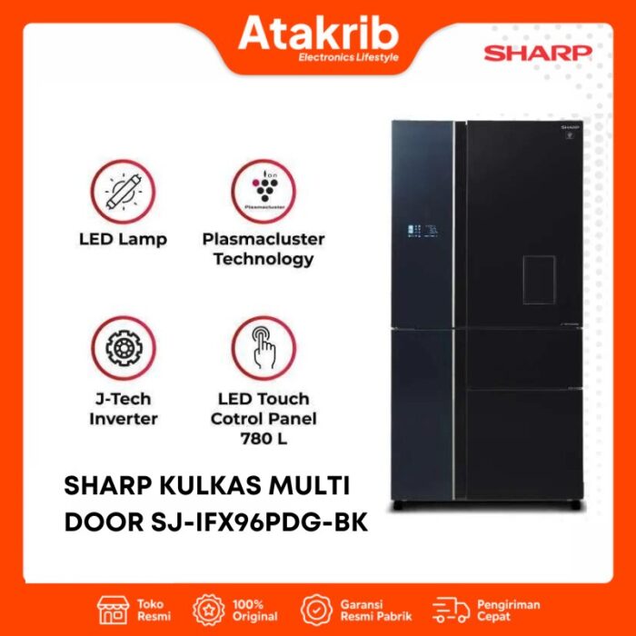 SHARP KULKAS MULTI DOOR SJ-IFX96PDG-BK