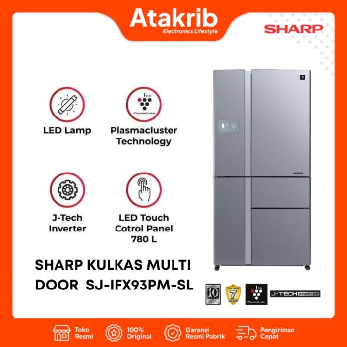 SHARP KULKAS MULTI DOOR SJ-IFX93PM-SL