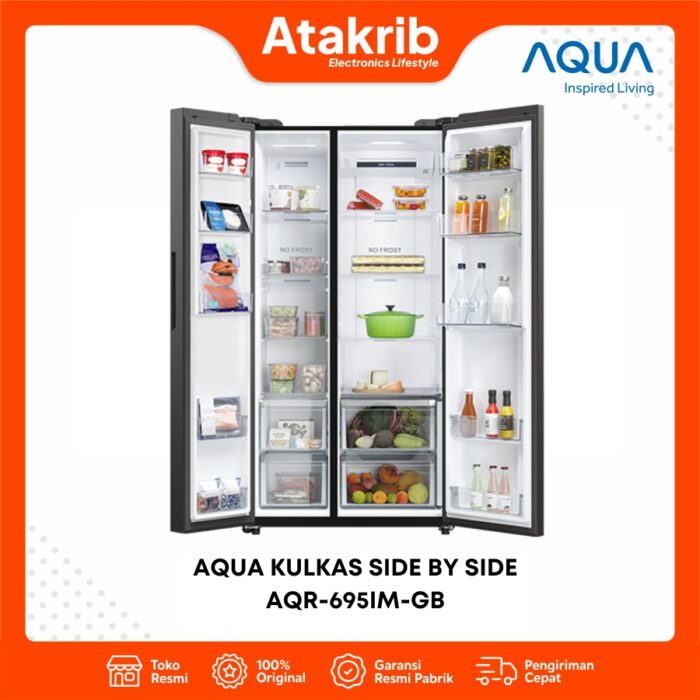 AQUA KULKAS SIDE BY SIDE AQR-695IM-GB - Image 2